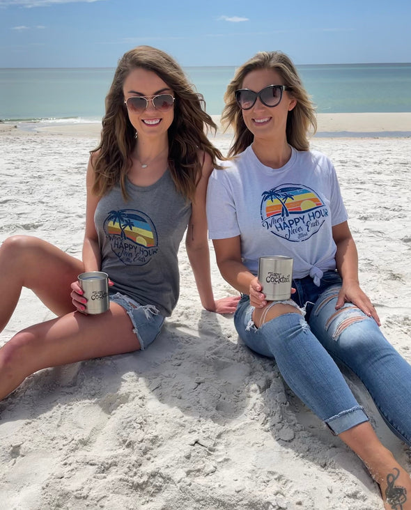 Sunset Happy Hour Ladies Triblend Tank