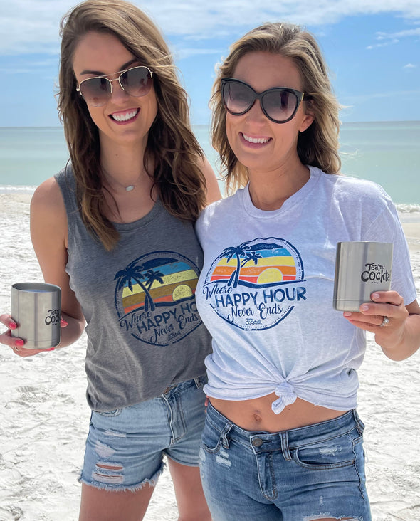 Sunset Happy Hour Ladies Triblend Tank