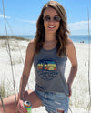 Sunset Happy Hour Ladies Triblend Tank