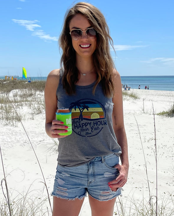 Sunset Happy Hour Ladies Triblend Tank