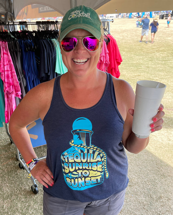 Tequila Sunrise to Sunset Ladies Flowy Tank