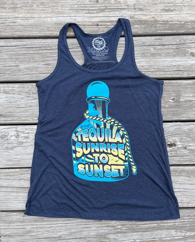 Tequila Sunrise to Sunset Ladies Flowy Tank