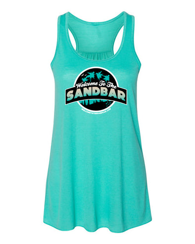 Welcome to the Sandbar Ladies Circle Logo Flowy Tank