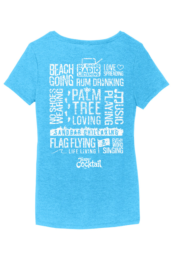 Welcome to the Sandbar Ladies V-Neck Tee