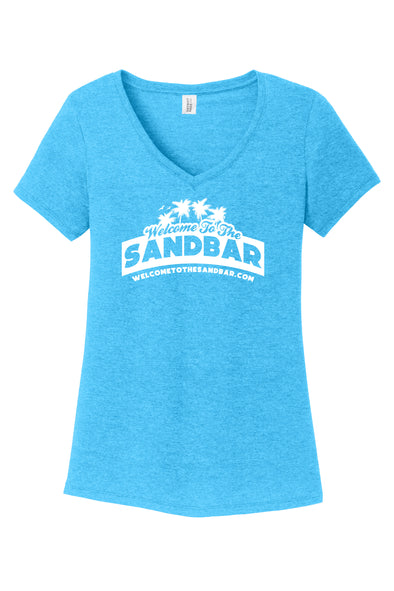 Welcome to the Sandbar Ladies V-Neck Tee