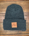 Leather Patch Stocking Cap